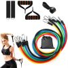 11Pcs Resistance Bands Set Fitness Workout Tubes Exercise Tube Bands Up to 100lbs