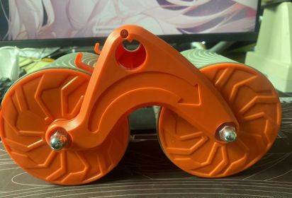 Male And Female Household 2 In 1 Exercise Belly Wheel Indoor Fitness Sports (Color: orange)