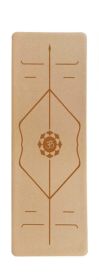 Cork Rubber Body Position Line Yoga Mat Durable Thickening Sweatproof (Option: With position lines-183X61X6MM)