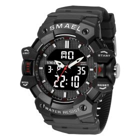 Waterproof Student Electronic Sports Watch (Option: Black And White)