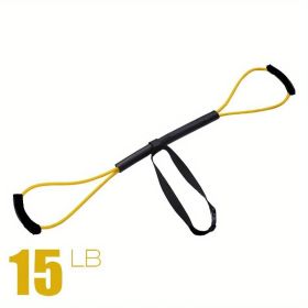 8 Shaped Boxing Tension Belt With Fixed Waist Belt; Rubber Resistance Band For Men Women Home Outdoor Gym Fitness Karate Boxing Speed Training (Color: Yellow (15 Lbs) + Belt)