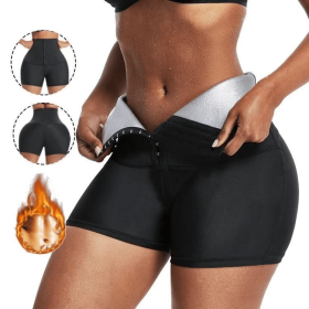 Slimming Pants Waist Trainer Shapewear Tummy Hot Thermo Sweat Leggings Fitness Workout Sweat Sauna Pants Body Shaper (Color: Silver)