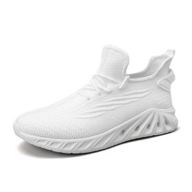 Male Mesh Breathable Walk Jogging Tennis Sneakers Indoor Fitness Non-slip Trainers Men Casual Comfortable Running Sports Shoes (Color: White)