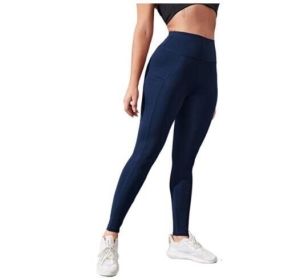 Leggings High Waisted Tummy Control Workout Yoga Pants (Color: Navy)