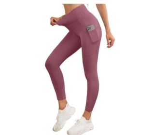 Leggings High Waisted Tummy Control Workout Yoga Pants (Color: Red)