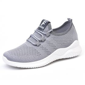 Women Mesh Casual Sport Shoes 36-41 Breathable Lightweight Running Outdoor Soft Sneaker Comfortable Spring Summer Autumn New (Color: Gray)