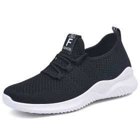 Women Mesh Casual Sport Shoes 36-41 Breathable Lightweight Running Outdoor Soft Sneaker Comfortable Spring Summer Autumn New (Color: Black)