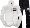 Men's Casual Slim Fit Tracksuit Long Sleeve Jogging Athletic Jacket Suits Set