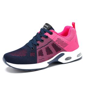 Women Mesh Casual Sport Shoes 36-42 Breathable Lightweight Running Air Cushion Outdoor Soft Sneaker Spring Summer Autumn New (Color: blue pink)