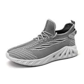 Male Mesh Breathable Walk Jogging Tennis Sneakers Indoor Fitness Non-slip Trainers Men Casual Comfortable Running Sports Shoes (Color: Gray)