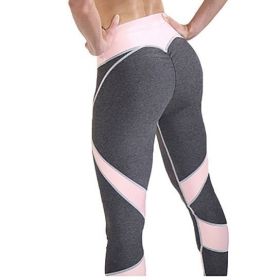 Women Sports Trouser Gym Workout Fitness Capris Yoga Pant Legging (Color: Gray)