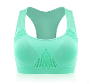 Women Running Sports Bra , Gym Fitness Women Seamless Padded Vest Tanks (Color: green)