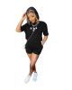 L285247-2 Women Fitness Clothing Fashion Summer Short-sleeve Alphabet Sports Suit