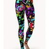 Throwing Print Butt-Lifting Sexy Yoga Pants, High Waist Slim Fit Mid-Stretch Fitness Workout Pants, Women's Activewear