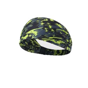 Camo Pattern Sports Stretchy Headbands; Knotted Sweat Absorption Fitness Running Yoga Headbands (Color: green)