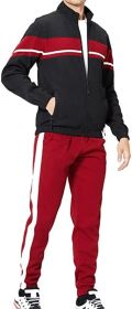 Men's Tracksuits 2 Piece Full Zip Hooded Sweatsuits Casual Running Outfits Slim Fit Gentlemen Jacket and Pants set (size: S)