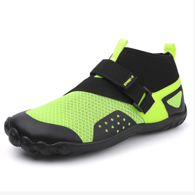 New middle help fitness sneakers outdoor beach swimming shoes couple leisure cycling shoes (Color: Black green)