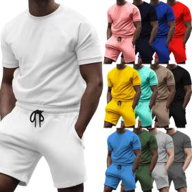 Men Short Sets 2 Piece Outfits Fashion Summer Tracksuits Casual Tee  Short Set (size: XL)